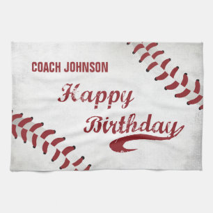 Coach Grattis på födelsedagen Large Grunge Basebal Kökshandduk