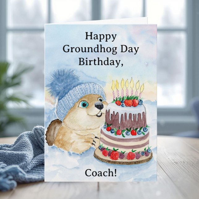 Coach Happy Groundhog Day Birthday  Kort (Skapare uppladdad)