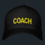 COACH Hat - Militärt brev Broderad Keps<br><div class="desc">Svart med Guld brev eller välj ditt eget.</div>