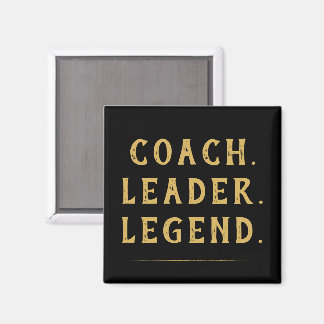 Coach Leader Legend Guld Typografi Magnet