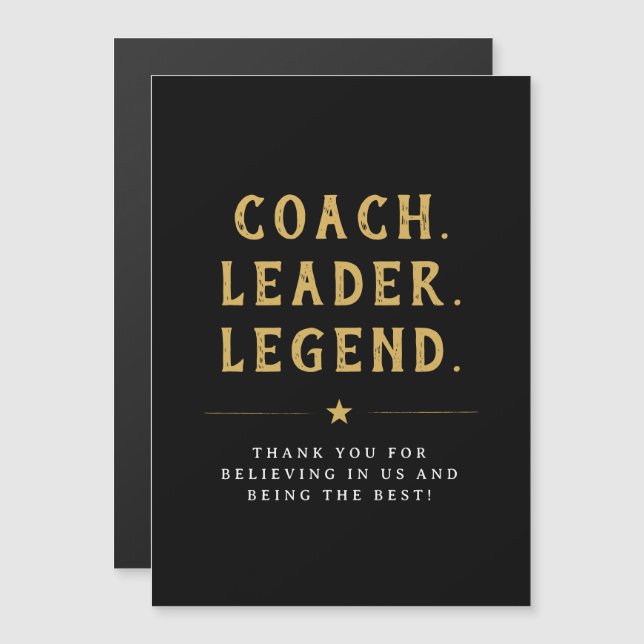 Coach Ledare Legend Guldbokstav Magnet (Fram/baksida)