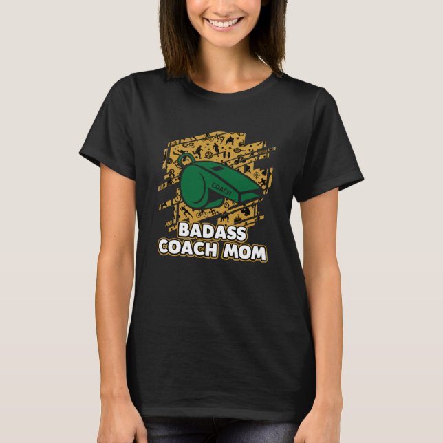 Coach Mamma Tränar Humor Mentor Mor dag T Shirt (Framsida)