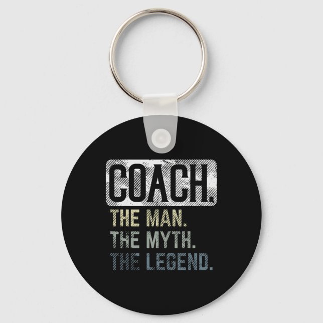 Coach Man Myth Legend Bysketbyll Pe Soccer Footbyl Nyckelring (Framsida)
