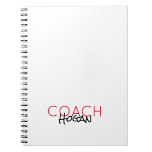 COACH NAMN anpassningsbar red black Sports Modern Anteckningsbok