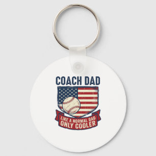 Coach Pappa Baseball Patriotisk Vintage T-Shirt De Nyckelring