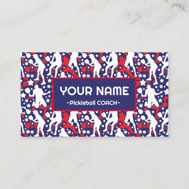 Coach Pickleball American pickleball-spelare Visitkort (Framsida)