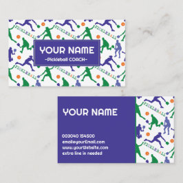 Coach Pickleball silhouettes på vita Visitkort