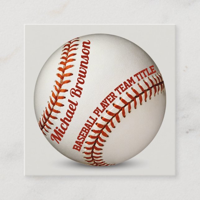 Coach Player School Sport BASEBALL Fyrkantigt Visitkort (Framsida)