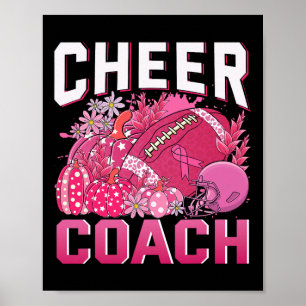 Coach Rosa Ribbon Football Breast Cancer Awareness Poster