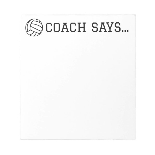 Coach säger Volleyball-Anteckningsblock 5,5 tum x  Anteckningsblock (Framsida)