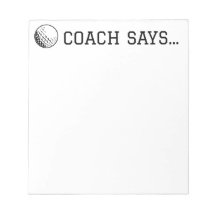 Coach Says Golf Boll Anteckningsblock 5,5" x 6"