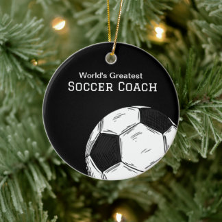 Coach Soccer Ball-julprydnad Julgransprydnad Keramik