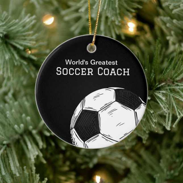 Coach Soccer Ball-julprydnad Julgransprydnad Keramik (Träd)