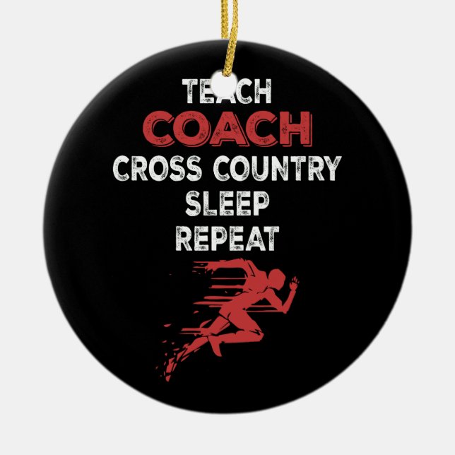Coach Teacher Sports Teach Coach Cross country Sle Julgransprydnad Keramik (Framsidan)