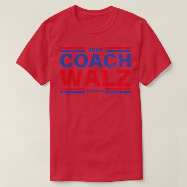 Coach Walz 47 Support Tim Walz i Baseball TS 2024 T Shirt (Design framsida)
