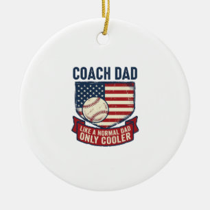 Coacha pappas baseboll patriotisk vintage t-shirt  julgransprydnad keramik