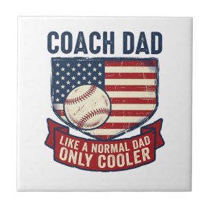 Coacha pappas baseboll patriotisk vintage t-shirt  kakelplatta