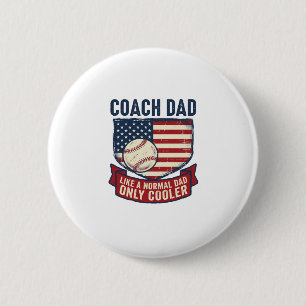 Coacha pappas baseboll patriotisk vintage t-shirt knapp