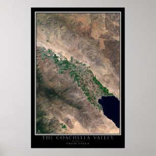 Coachella Valley California Satellite Karta Poster