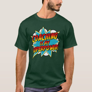 Coaching är min superkraft Retro Comic Coach retro T Shirt