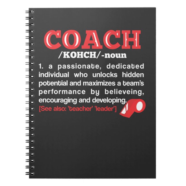 Coachning för lag för lagledaredefinition rolig anteckningsbok (Framsidan)