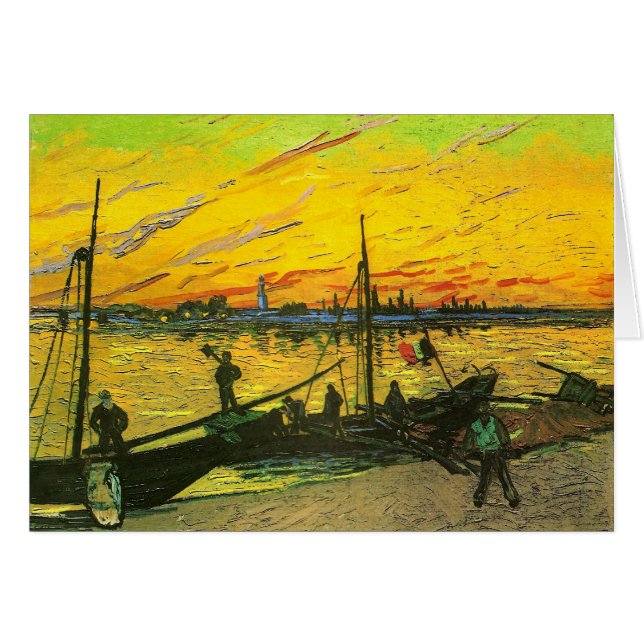 Coal Barges Van Gogh Fine Art OBS Kort (Framsidan Horizontal)