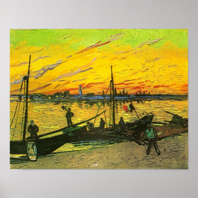 Coal Barges Van Gogh Fine Art Poster (Framsidan)