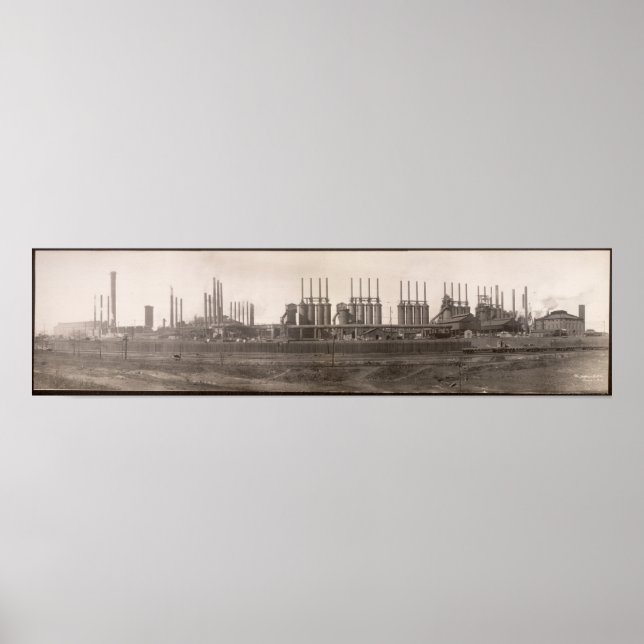 Coal Järn Furnaces, Birmingham, ALYard Long Photo Poster (Framsidan)