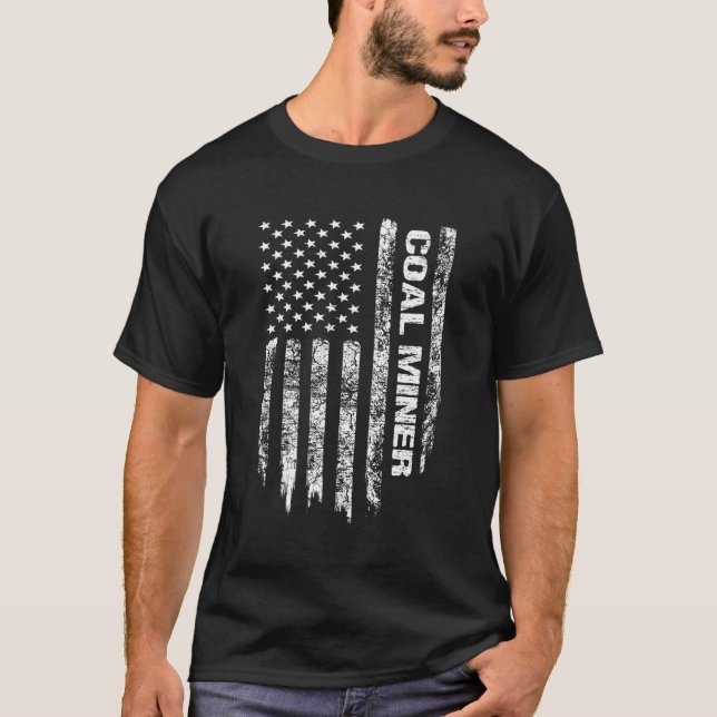 Coal Miner Shirt American Flagga Coal Miner Long S T Shirt (Framsida)