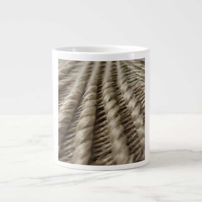Coarse Natural Fiber Weave Organic Texture Jumbo Mugg (Framsidan)