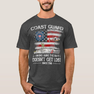 Coast Guard Veteran Tshirt USCG American Flag T Shirt