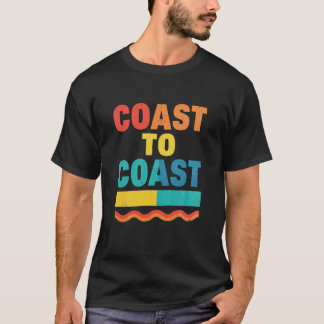 Coast To Coast Retro Solnedgångs typografi T Shirt