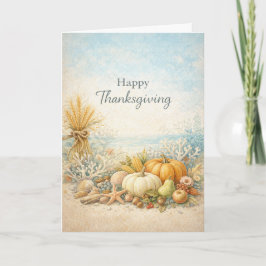 Coastal Autumn Happy Thanksgiving Harvest Kort