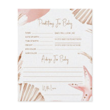 Coastal Baby Shower Predication Game Advice Cards