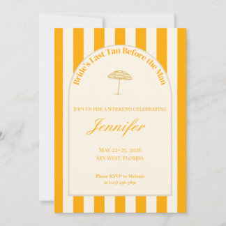 Coastal Bachelorette Invitation/Itinerary - Orange Inbjudningar