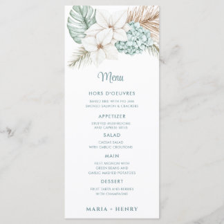 Coastal Beach Christmas Menu Meny