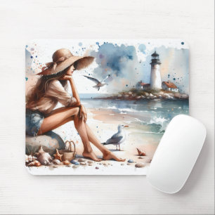 Coastal Beach Girl & Lighthouse Musmatta