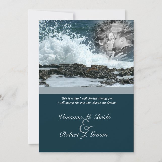 Coastal Beach Wedding Inbjudningar (Framsida)