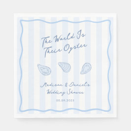 Coastal Blue And White Oyster Roast Wedding Shower Pappersservett