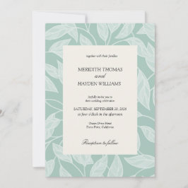Coastal Blue Boho Botanical wedding Inbjudningar