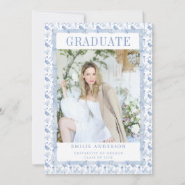 Coastal Blue Graduation Announcement Card Photo Inbjudningar