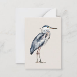 Coastal Blue Heron Bird Anteckningskort