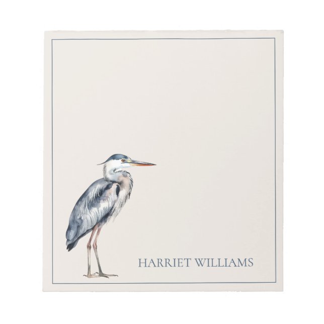 Coastal Blue Heron Bird Personalized Anteckningsblock (Framsida)