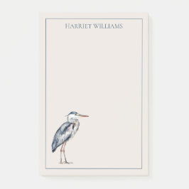 Coastal Blue Heron Bird Personalized Post-it Block