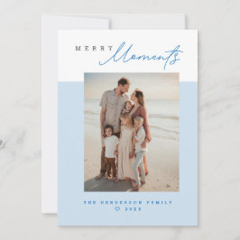 Coastal Blue Merry Moments Family Photo Christmas Julkort