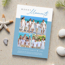 Coastal blue Merry Moments family Photo collage