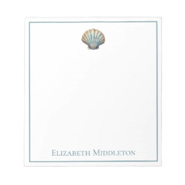 Coastal Blue Scallop Seashell Personalized Anteckningsblock