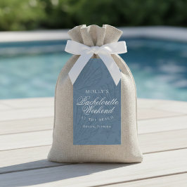Coastal Blue Seashell Bachelorette Favor Presentetikett
