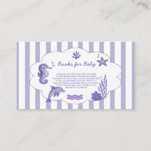 Coastal Blue Striped Books for Baby Shower