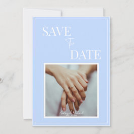 Coastal Blue Wedding Save the Date – Elegant Inbjudningar